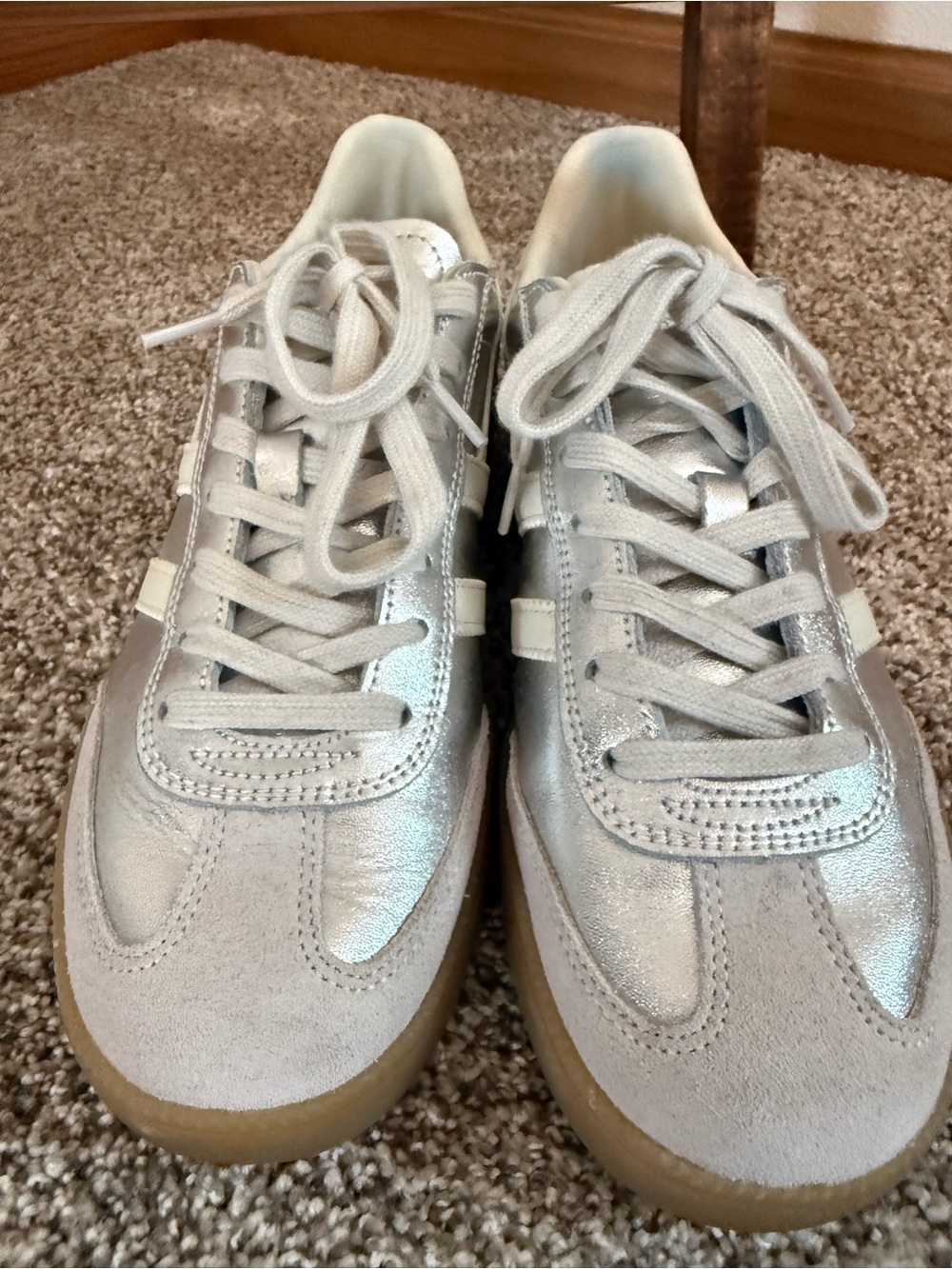 Gola Classics Viper Metallic Sneaker Silver Gum Sole Women’s 8.5 - Picture 5 of 9